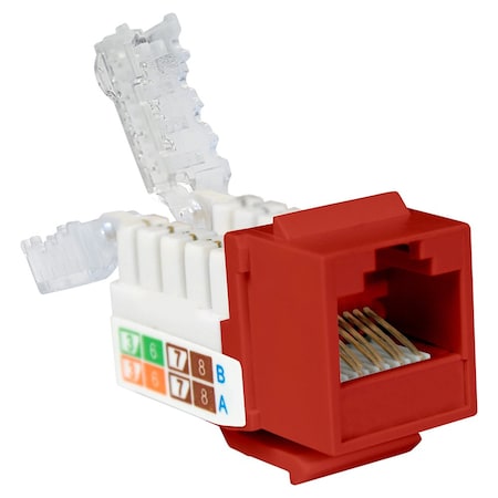 Quest Technology International Cat5E Tooless Keystone Jacks, 8P8C - Red NKJ-5403